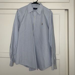 Stripped long sleeve button up